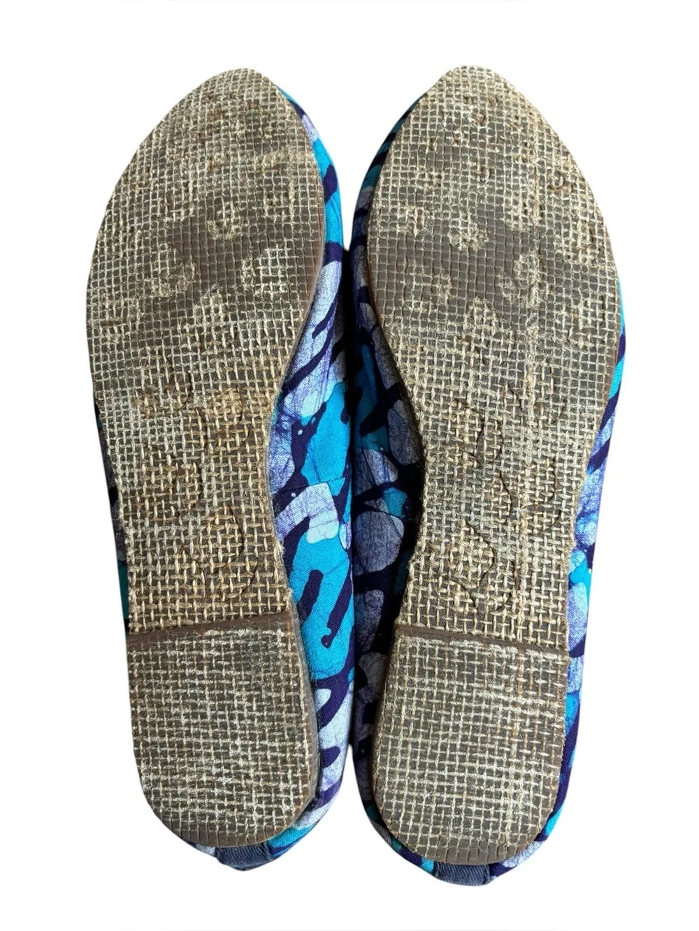 Reef Bochica Purple, Teal, & Navy Patterned Canvas Ballet Flats, Size. 8.5